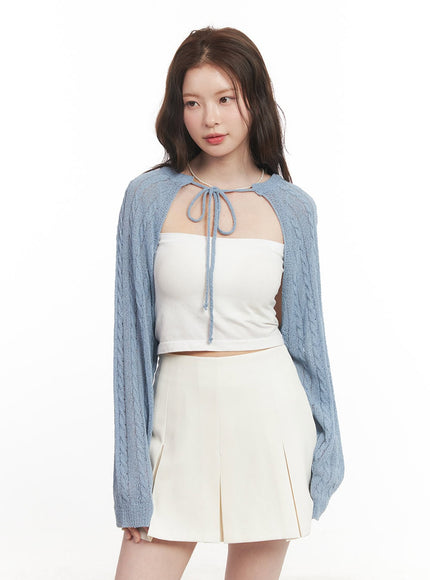 Cable Knit Bolero Cardigan CA502