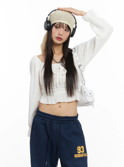 Shirred Off-Shoulder Long Sleeve CD519