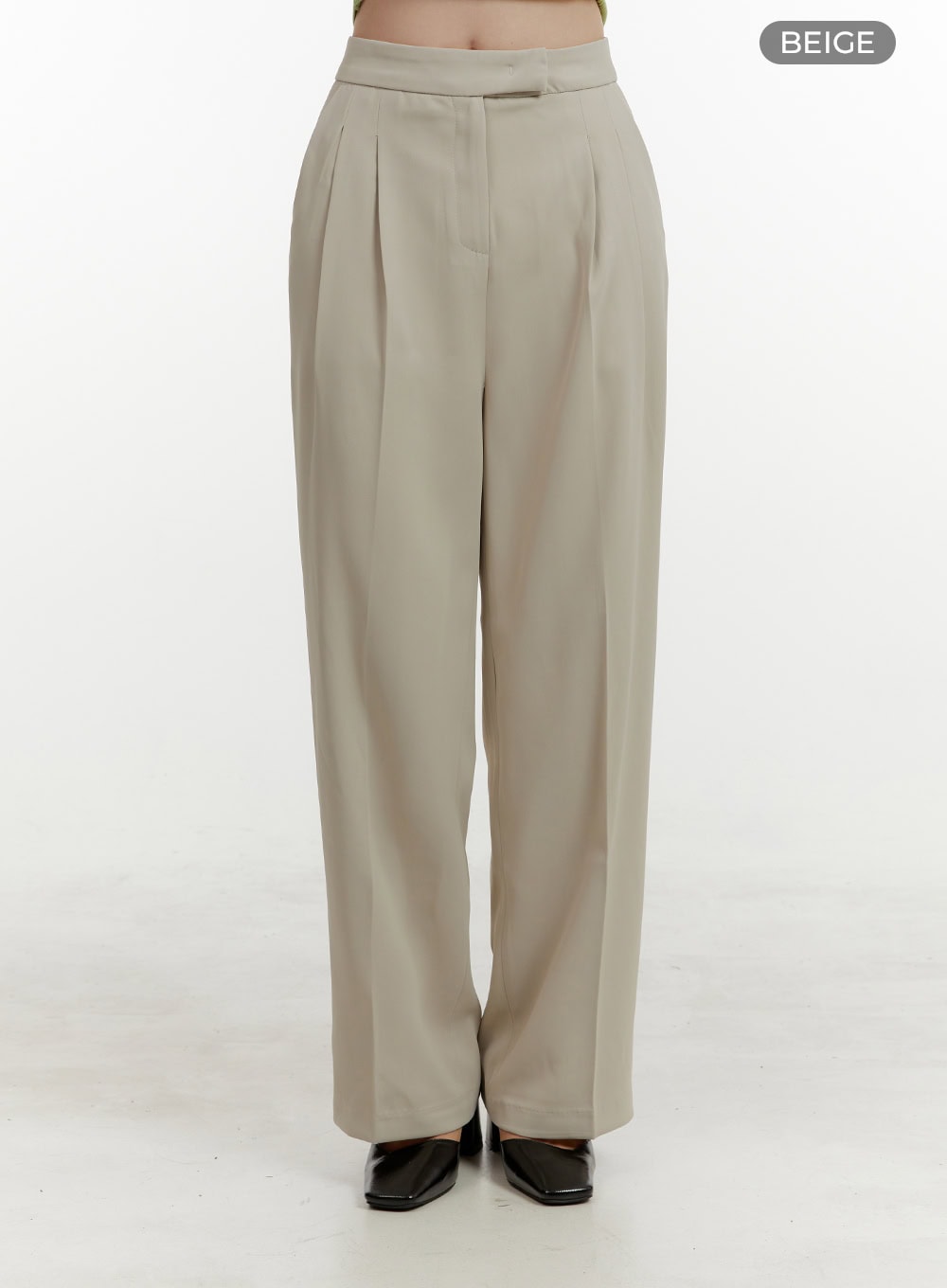 Solid Wide-Fit Trousers OY409