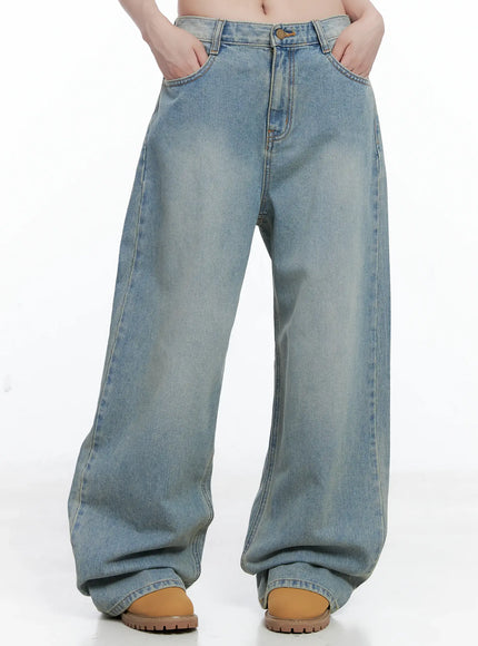 Kylee Washed Wide-Leg Jeans CS501