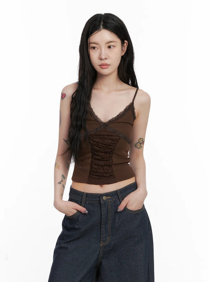 Lace Trim Cami Top CN513