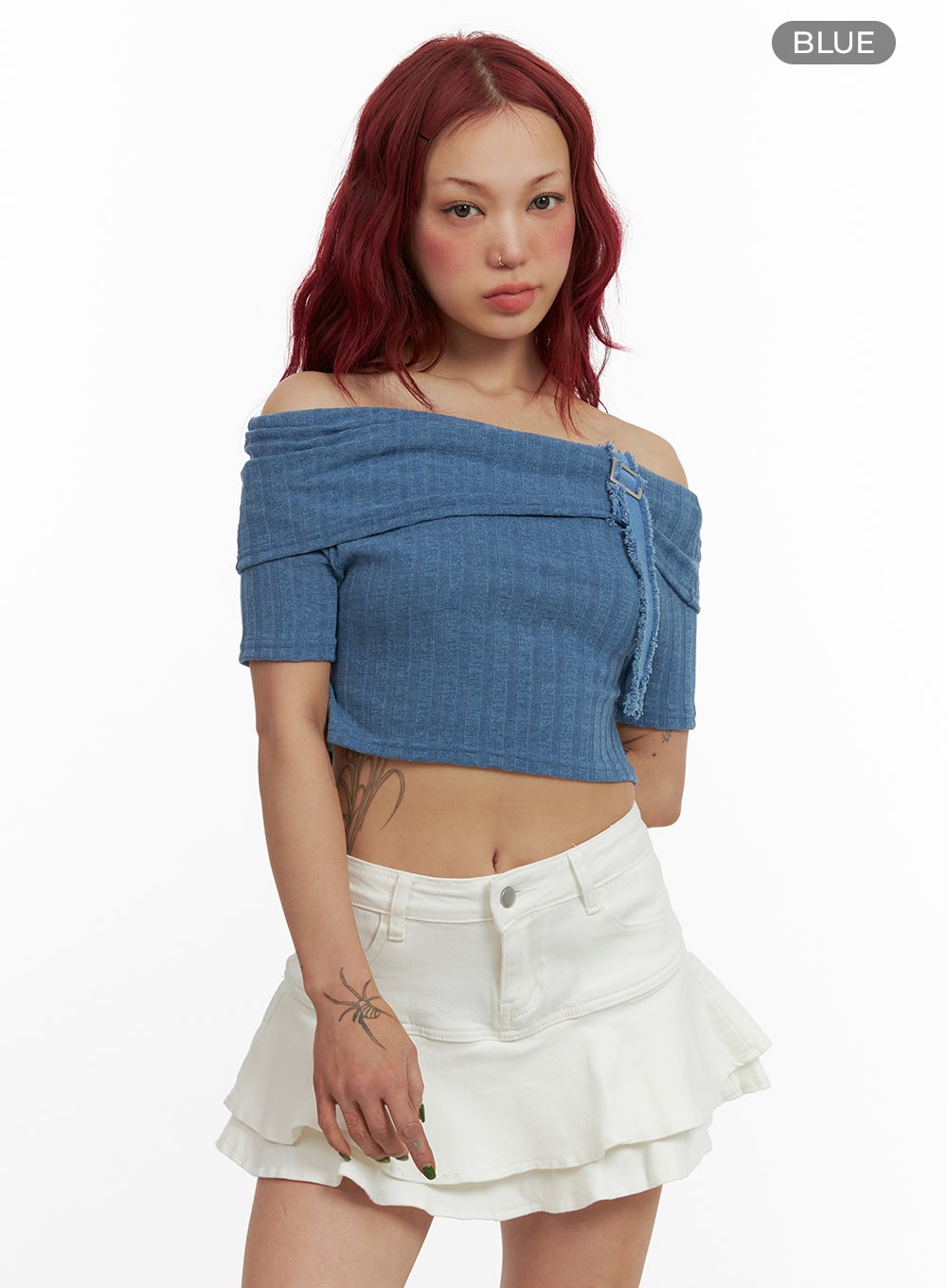 denim-detail-off-shoulder-crop-top-cy430