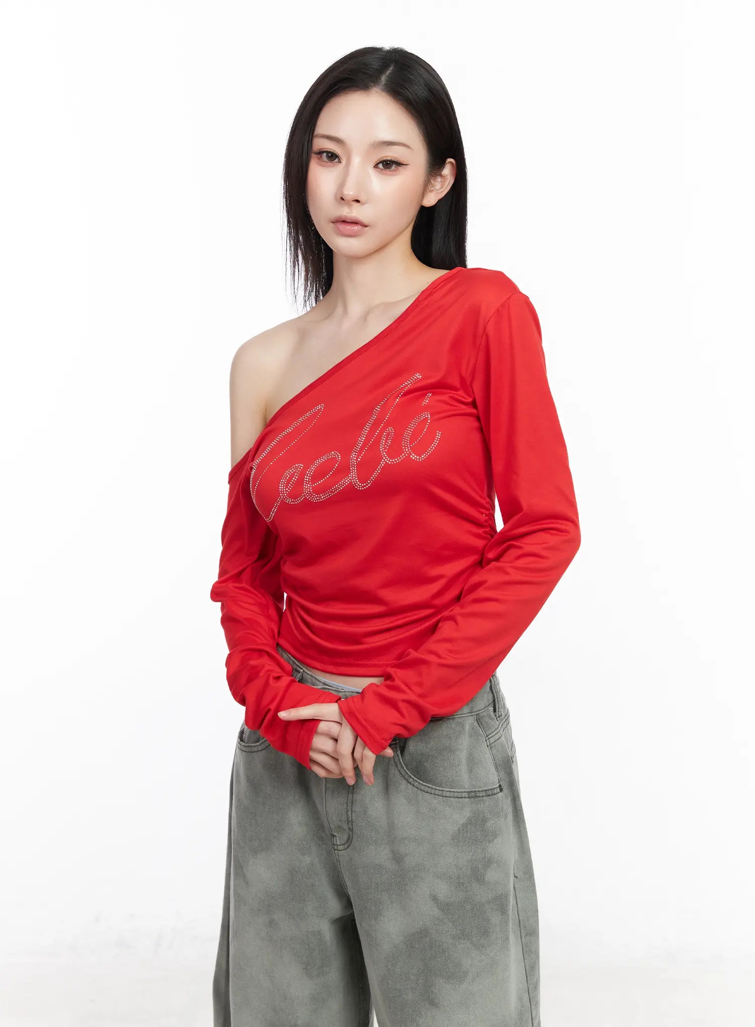 rhinestone-asymmetric-off-shoulder-long-sleeve-top-cm519