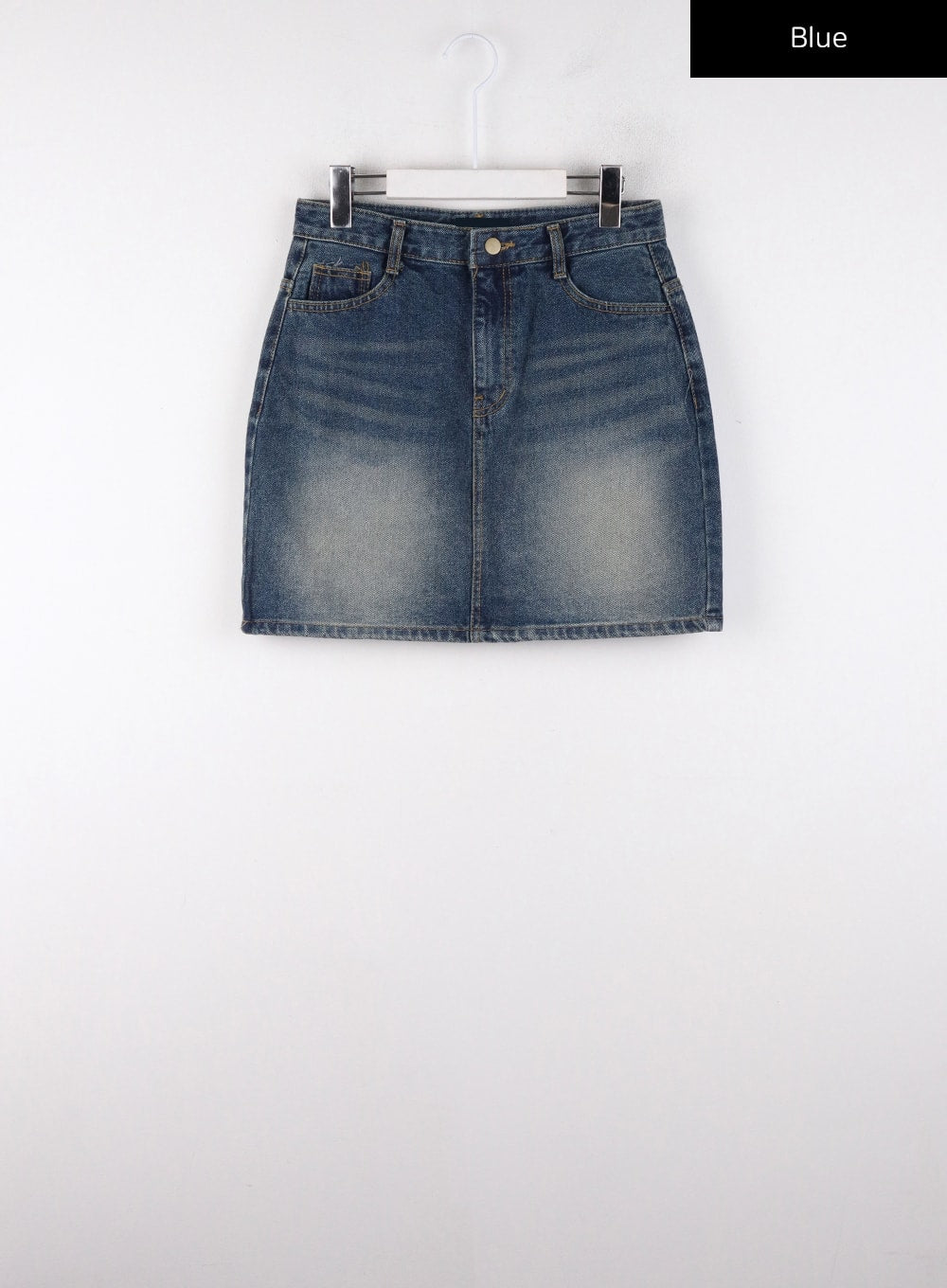 washed-mini-denim-skirt-cd307 / Blue