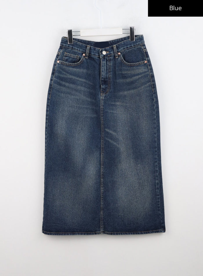 a-line-maxi-denim-skirt-cn320 / Blue