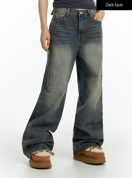 washed-baggy-jeans-cf416 / Dark blue