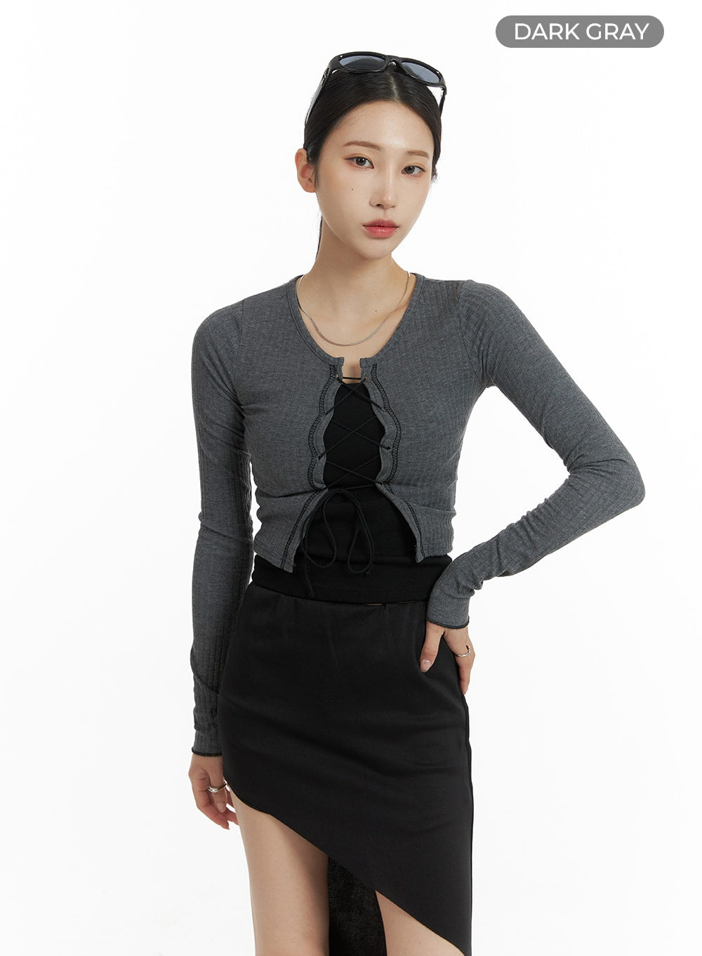 x-strap-slim-fit-crop-top-cm405 / Dark gray