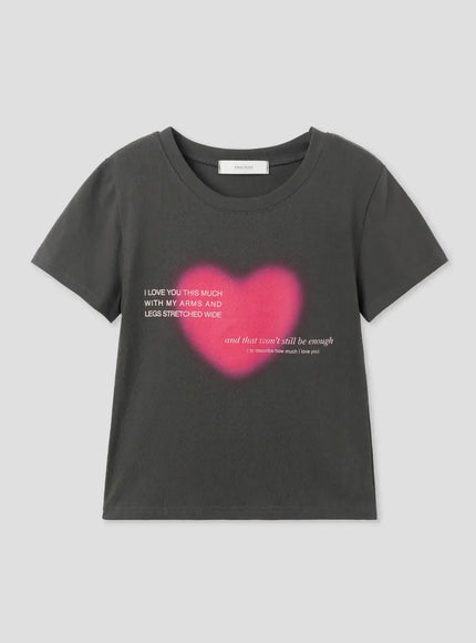 love-graphic-tee-iu526 / Gray