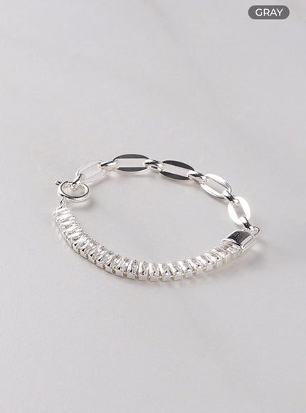 square-cubic-chain-bracelet-il411 / Gray