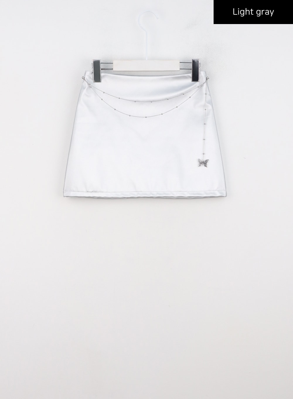 faux-leather-mini-skirt-cn310 / Light gray
