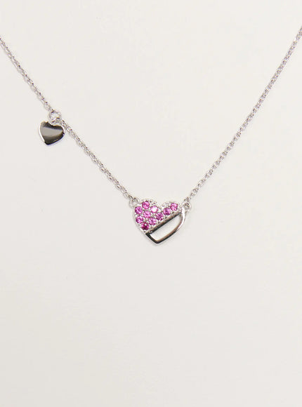 acc-dangling-cubic-necklace-kc1008 / Pink