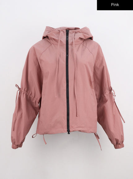 ribbon-zip-up-jacket-cn301 / Pink