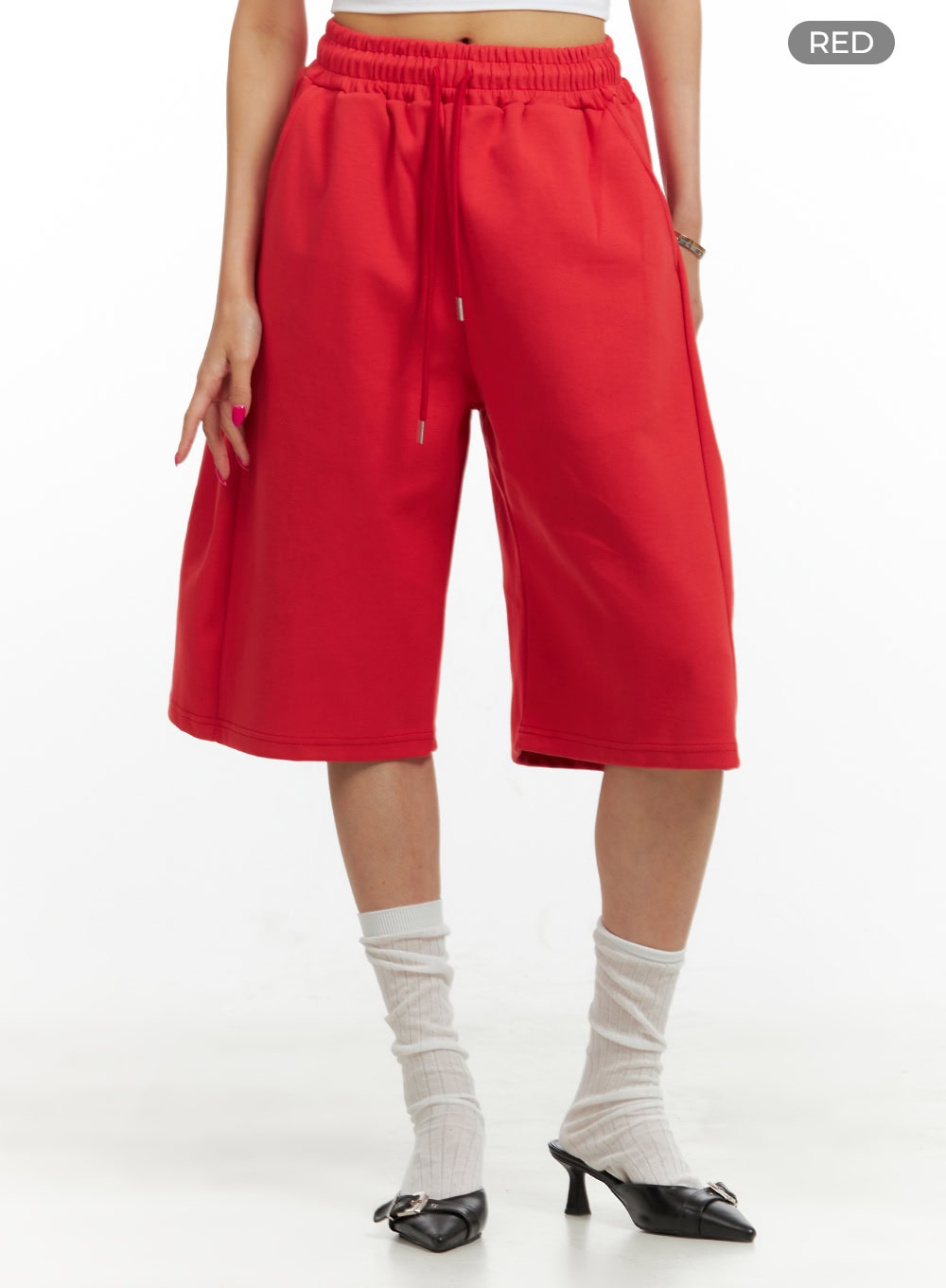 cotton-sweat-shorts-unisex-iu419 / Red