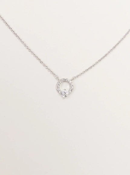 acc-petite-ring-cubic-necklace-kc1008 / Silver