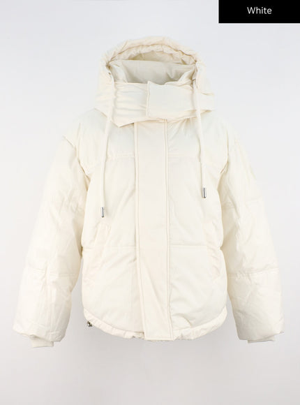 hooded-puffer-jacket-cs321 / White