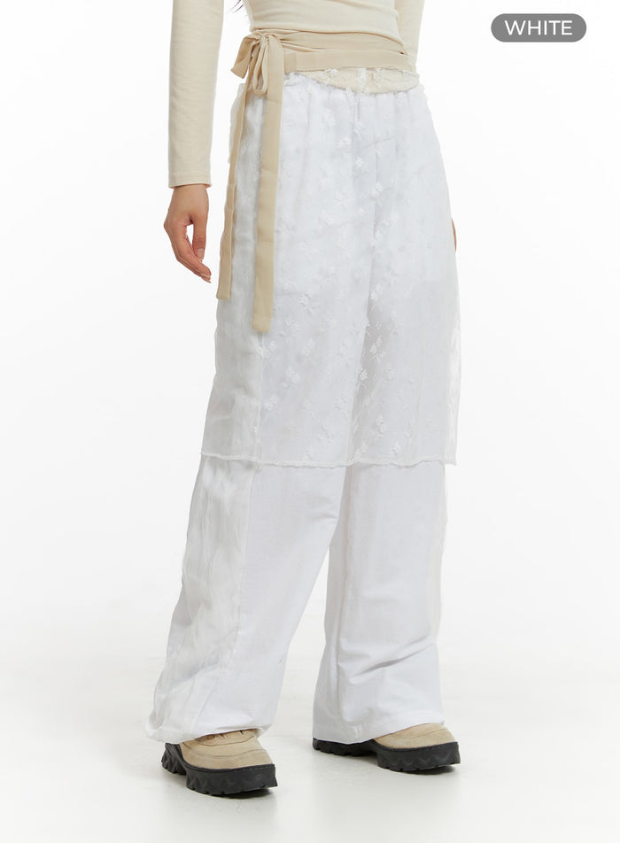 floral-laced-wrap-midi-skirt-cm406 / White