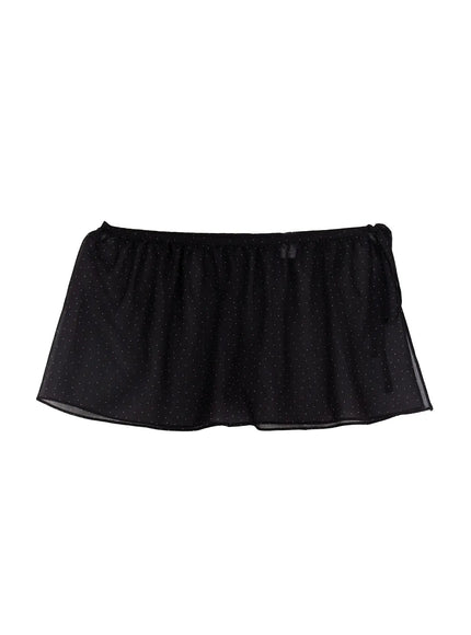 Sheer Polda Dot Mini Wrap Skirt CJ530