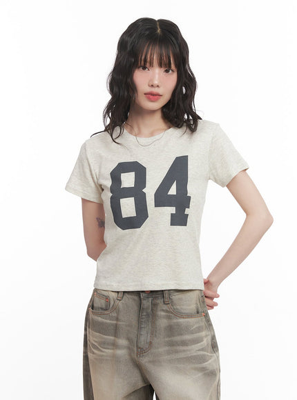 "84" Graphic Crop Tee  CM520