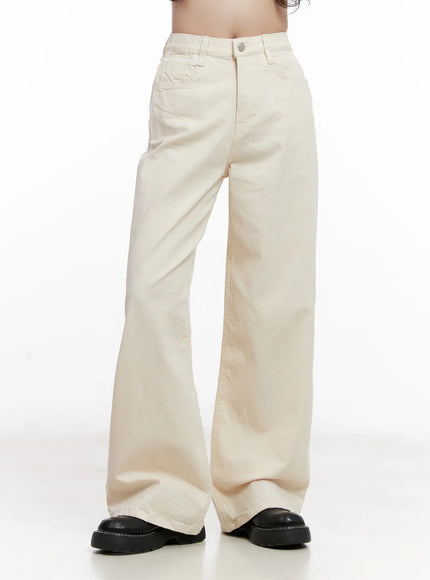 High-Waisted Wide-Leg Cotton Pants CL516