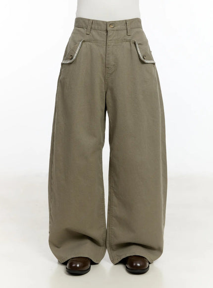 Pocket Detail Wide Leg Pants CM510