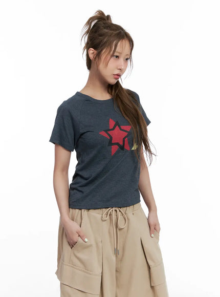 Star Graphic Short-Sleeve Top CL514