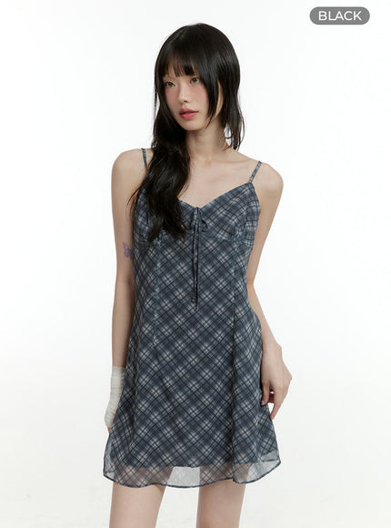 sweetheart-checkered-mini-dress-cl426