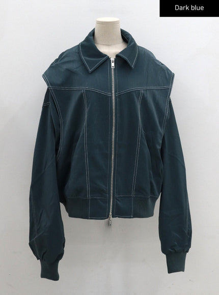 Over Fit Stitch Veste en similicuir Unisexe CG16