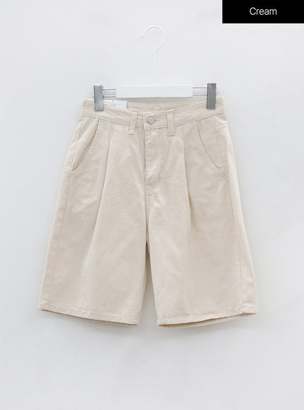 Pintuck Cotton Long Shorts OJ30