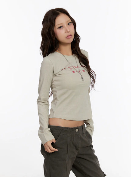 Graphic Slim Fit Long Sleeve Top CN527