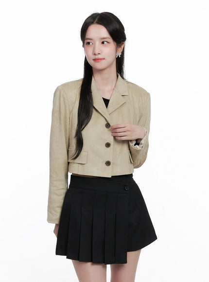Cropped Faux Suede Jacket CS523