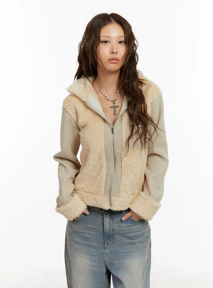 Cozy Pocket Collar Fleece Zip Up CD517