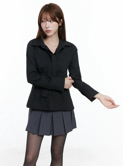 Elegant Front-Tie Blouse CS501