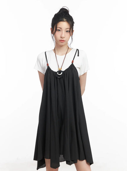 flared-halter-neck-mini-dress-cu511 / Black