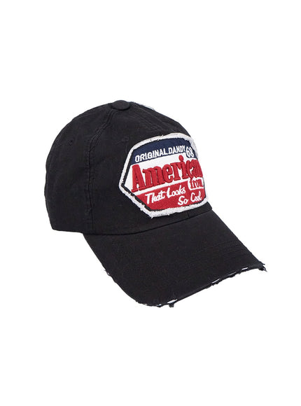 distressed-patch-cap-cn401 / Black