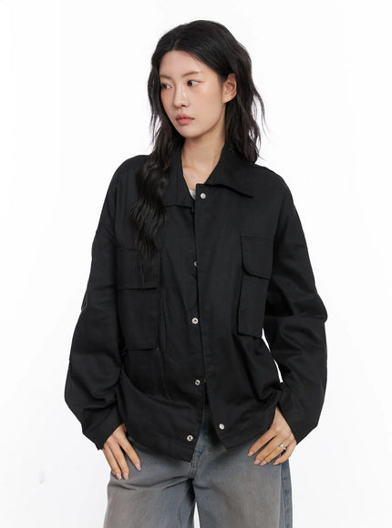relaxed-fit-cargo-jacket-cc1809 / Black