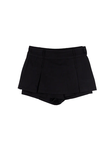 two-way-pleated-mini-skort-cn510 / Black