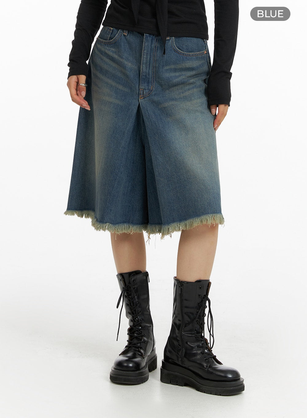 baggy-flare-jorts-cf429 / Blue