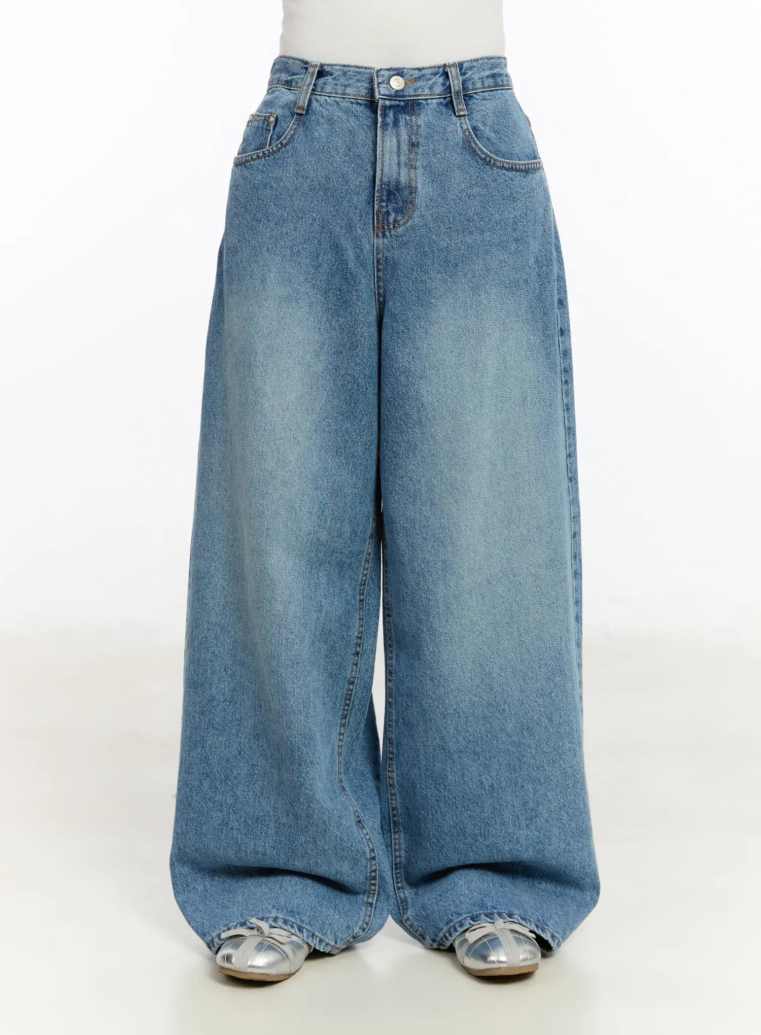Zee Classic Washed Wide Leg Jeans CM505