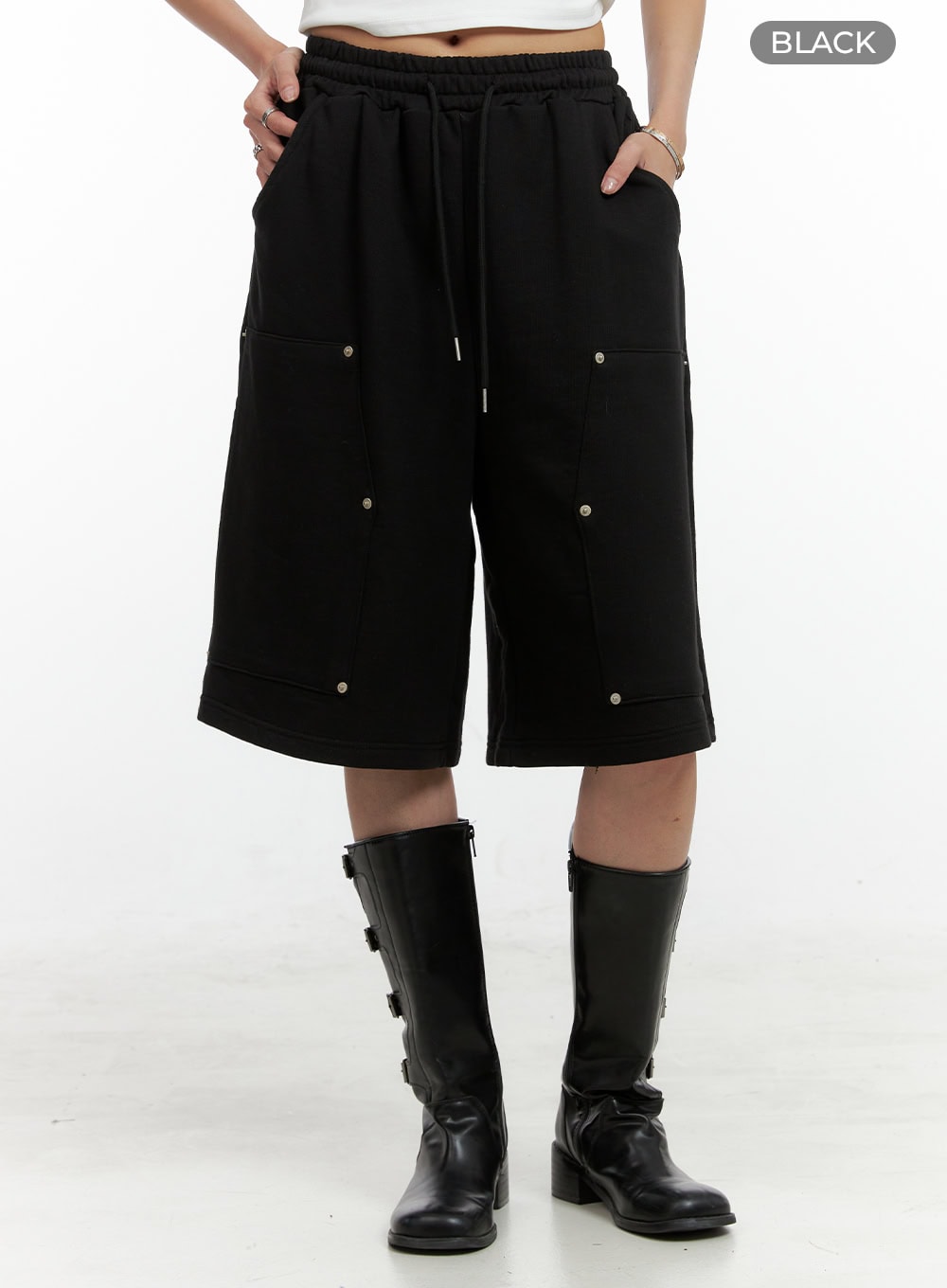 studded-cotton-sweat-shorts-cl405