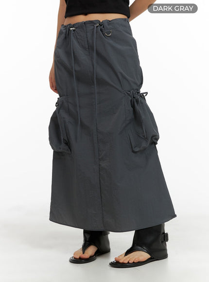 drawstring-cargo-maxi-skirt-cm422