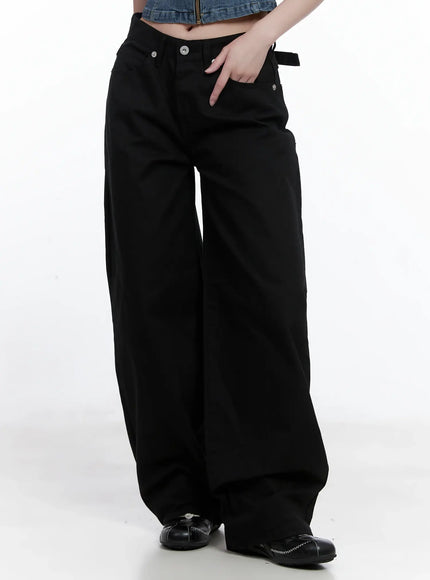 Low-Rise Back Detail Wide Pants CS525