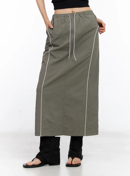 nylon-drawstring-maxi-skirt-cl530
