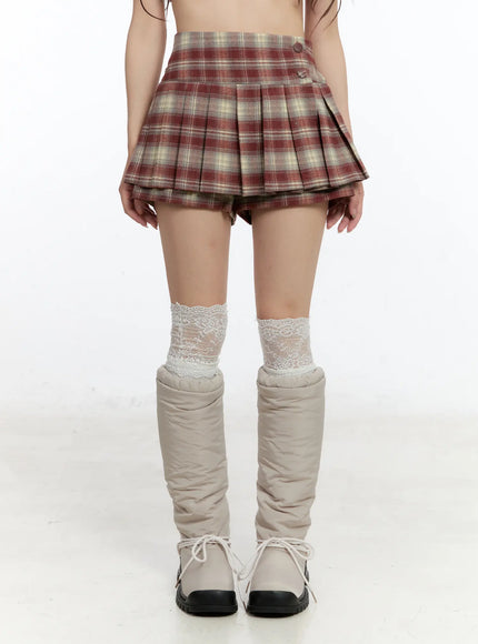 plaid-high-waist-mini-skirt-cn524
