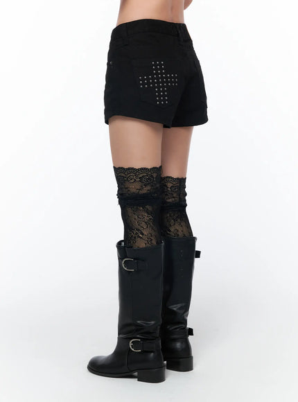 gothic-cross-detail-shorts-ca515