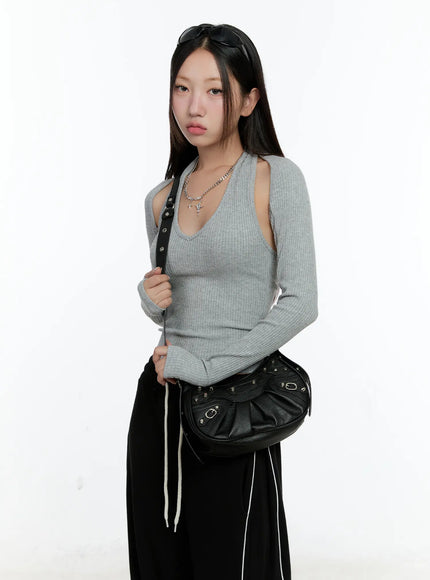 Ribbed Halter Top Bolero Set CS517