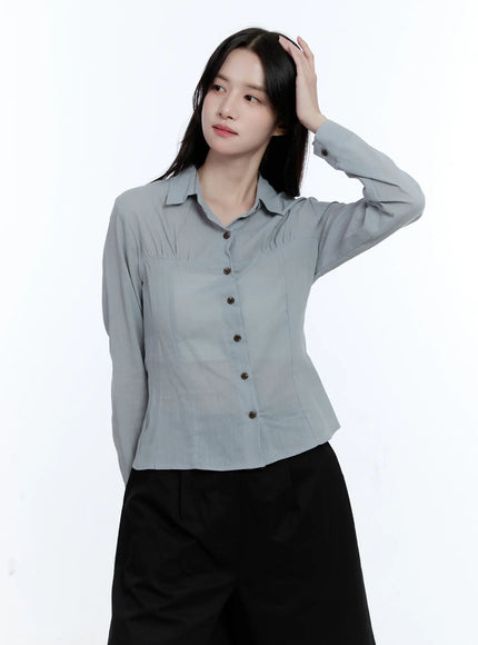 collared-shirred-blouse-cg513
