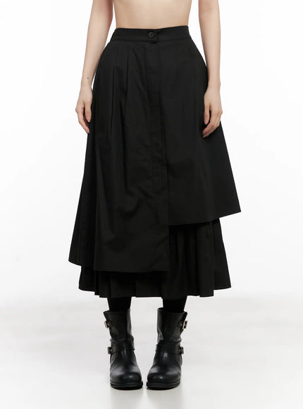 Asymmetrical Flare Layered Skirt CG526