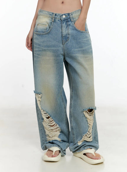 Naeun Distressed Baggy Jeans CL531