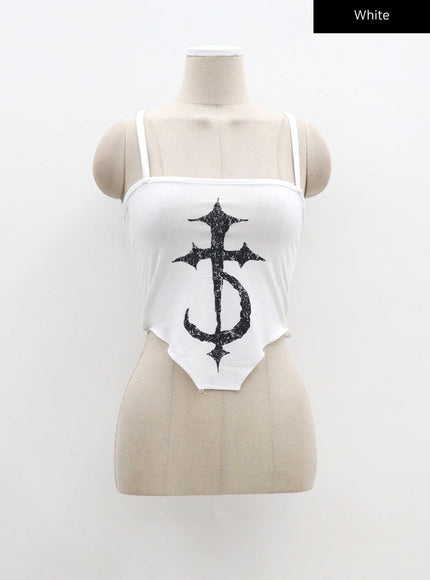 Thin Strap Graphic Top CM329