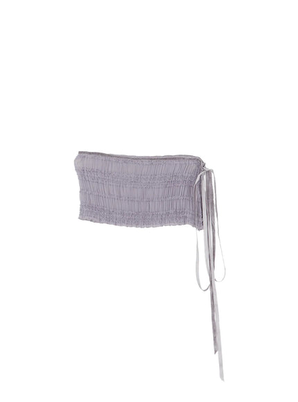 lace-layered-wrap-mini-skirt-cg529 / Gray